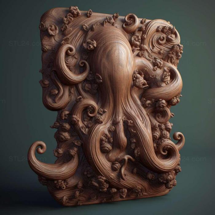Nature and animals (st tentacle 4, NATURE_5512) 3D models for cnc